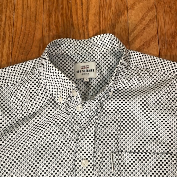 Ben Sherman Union Fit Long Sleeve Button blue Down Shirt Men’s size M - Picture 3 of 9